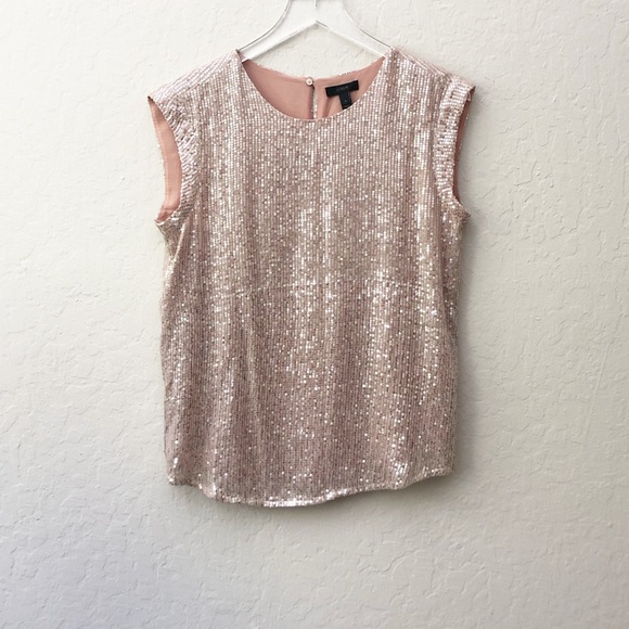 blush pink sequin top